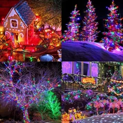 50M 100M Outdoor Waterproof Light String Festival Party Decorative Light 8-mode Iron Shell Waterproof Power Supply Garden Garden Garden Lighting Lamp 24V Low Voltage 1 set