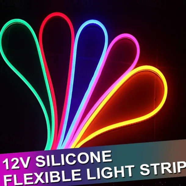 1m Neon Strip Lights 120 LEDs 2835 SMD 1pc Warm White White Yellow Waterproof Cuttable Decorative 12 V