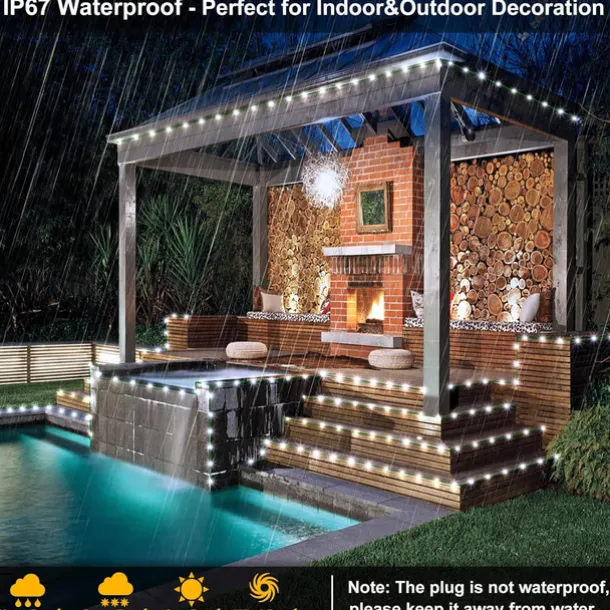 100m Outdoor Waterproof LED Light Strips String Lights Christmas String Lights 1000 LEDs 329FT White Creative String Lights Holiday Lights Party Holiday Wedding 29V