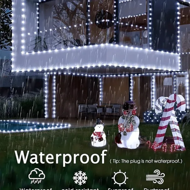 100m Outdoor Waterproof LED Light Strips String Lights Christmas String Lights 1000 LEDs 329FT White Creative String Lights Holiday Lights Party Holiday Wedding 29V