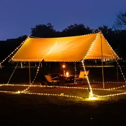 20m Rollable LED Garland Camping Light with Retractable LED String Lights Festive Atmosphere Party Tent Lighting Current