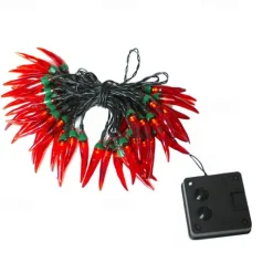 5/6.5/7m Solar Garden Chili Lights Outdoor Red Chili Pepper String Lights-Waterproof LED Kitchen Christmas Decorative Lights for Garden Lawn Patio Yard Home Party Porch Decor 5M 20LED/6.5M 30LED/7M 50LED