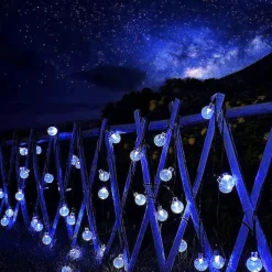 7m Solar String Lights 50 LEDs, EL 5mm, Warm White/Cold White/Blue, Solar-Powered Holiday Party Lights with Mounting Bracket for Christmas, Weddings, and Outdoor Events