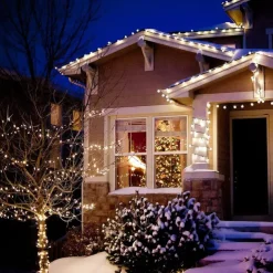 7m Solar String Lights 50 LEDs, EL 5mm, Warm White/Cold White/Blue, Solar-Powered Holiday Party Lights with Mounting Bracket for Christmas, Weddings, and Outdoor Events