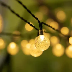 7m Solar String Lights 50 LEDs, EL 5mm, Warm White/Cold White/Blue, Solar-Powered Holiday Party Lights with Mounting Bracket for Christmas, Weddings, and Outdoor Events