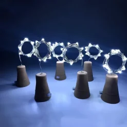 2M Solar String Lights, 20 LEDs Wine Bottle String Lights, Warm White, RGB and Waterproof for Christmas & Wedding Decorations 5pcs Set