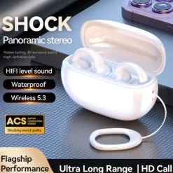 m55 True Wireless Headphones TWS Earbuds Ear Hook Bluetooth 5.3 with Charging Box Long Battery Life for Fitness