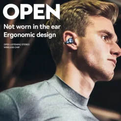 m55 True Wireless Headphones TWS Earbuds Ear Hook Bluetooth 5.3 with Charging Box Long Battery Life for Fitness