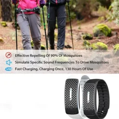 M30 Ultrasonic Anti-Mosquito Bracelet – Long-Life Mute Silicone Device for Outdoor Use by Adults and Children