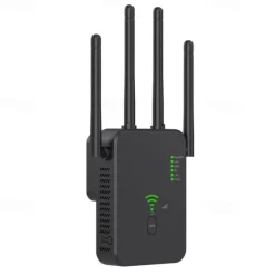 1200M WiFi Repeater Universal Wireless Coverage Extender Compatible AP Mode WiFi Repeater Wall Plug Plug and Play Type