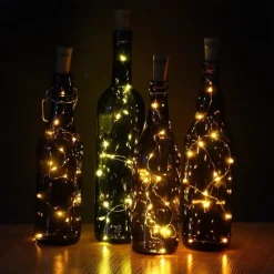 2m Wine Bottle String Lights 6pcs 20 LEDs Warm White White Red Creative Decoration for Party Holidays Christmas Tree Light up