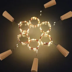 2m Wine Bottle String Lights 6pcs 20 LEDs Warm White White Red Creative Decoration for Party Holidays Christmas Tree Light up