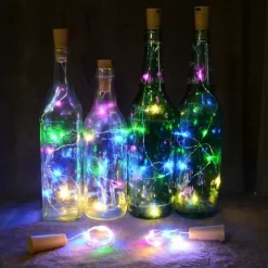 2m Wine Bottle String Lights 6pcs 20 LEDs Warm White White Red Creative Decoration for Party Holidays Christmas Tree Light up