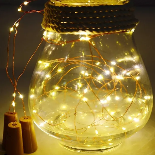 2m Wine Bottle String Lights 6pcs 20 LEDs Warm White White Red Creative Decoration for Party Holidays Christmas Tree Light up