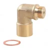 M18 x 1.5 Oxygen Sensor Spacer Extender Adapter 90 Degree Brass Extension Spacer Angled Oxygen Sensor Extender Adapter