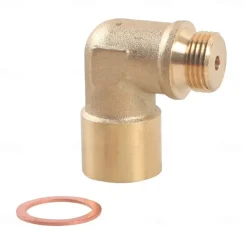M18 x 1.5 Oxygen Sensor Spacer Extender Adapter 90 Degree Brass Extension Spacer Angled Oxygen Sensor Extender Adapter