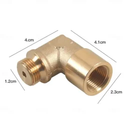 M18 x 1.5 Oxygen Sensor Spacer Extender Adapter 90 Degree Brass Extension Spacer Angled Oxygen Sensor Extender Adapter