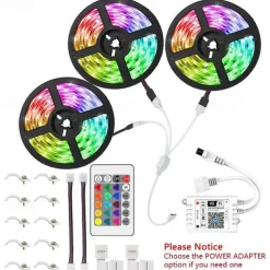 15M 3x5M WIFI Smart LED Light Strips Kit Waterproof RGB Tiktok Lights 450 LEDs 5050 Phone Controlled LED Strip KitTimer LED Tape LightWorks with Android iOS and Google Home