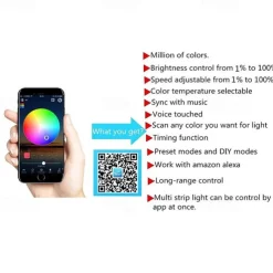 15M 3x5M WIFI Smart LED Light Strips Kit Waterproof RGB Tiktok Lights 450 LEDs 5050 Phone Controlled LED Strip KitTimer LED Tape LightWorks with Android iOS and Google Home