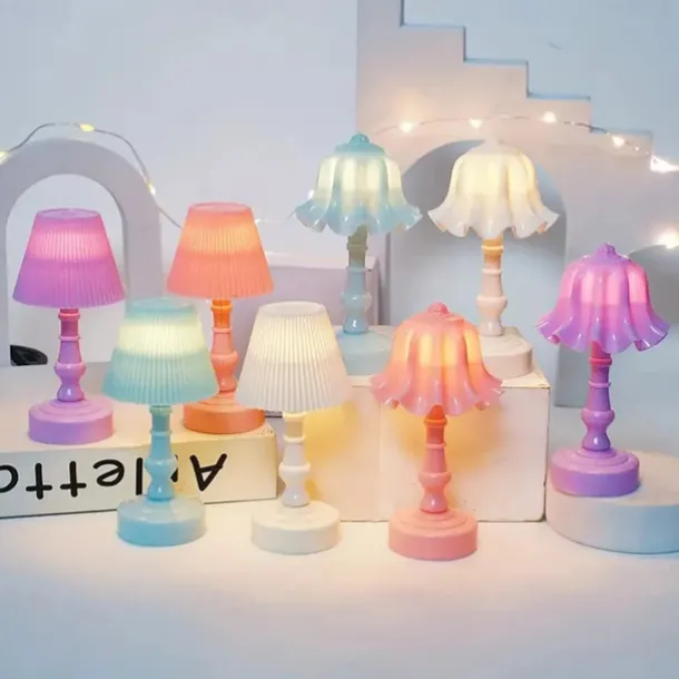 Macaron Colored Shell Flower Bud LED Desk Lamp, Bedroom & Dining Table Night Light, Simple Modern Decoration, Button Battery Powered 1PC