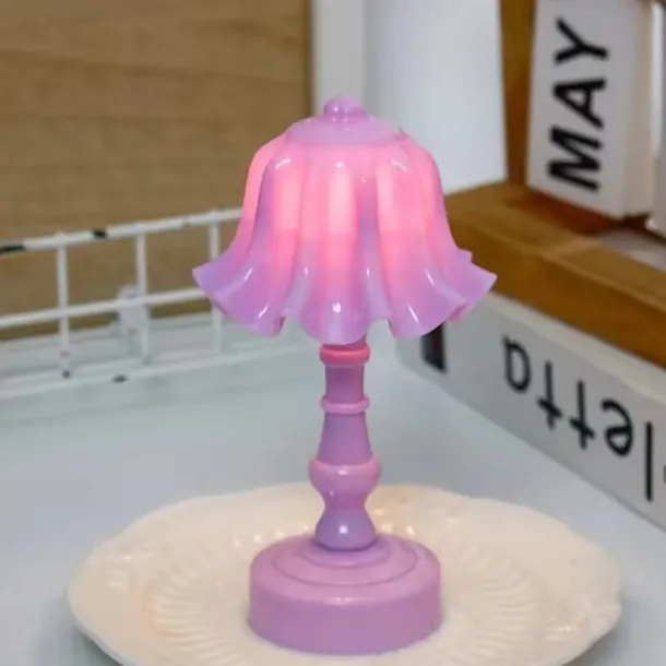 Macaron Colored Shell Flower Bud LED Desk Lamp, Bedroom & Dining Table Night Light, Simple Modern Decoration, Button Battery Powered 1PC