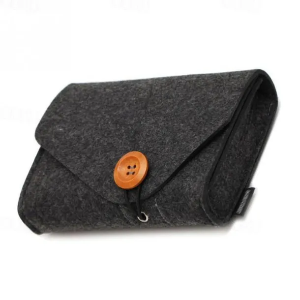 Macbook Power Adapter Case Storage Bag Felt Portable Electronics Accessories Organizer Pouch for MacBook Pro Air Laptop Power Supply Magic Mouse Charger Cable Hard Drive Power Bank