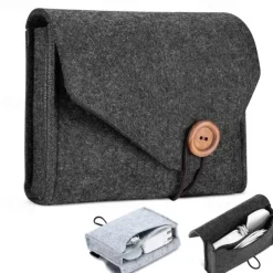 Macbook Power Adapter Case Storage Bag Felt Portable Electronics Accessories Organizer Pouch for MacBook Pro Air Laptop Power Supply Magic Mouse Charger Cable Hard Drive Power Bank