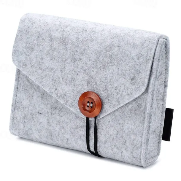 Macbook Power Adapter Case Storage Bag Felt Portable Electronics Accessories Organizer Pouch for MacBook Pro Air Laptop Power Supply Magic Mouse Charger Cable Hard Drive Power Bank