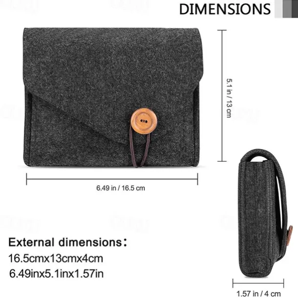 Macbook Power Adapter Case Storage Bag Felt Portable Electronics Accessories Organizer Pouch for MacBook Pro Air Laptop Power Supply Magic Mouse Charger Cable Hard Drive Power Bank
