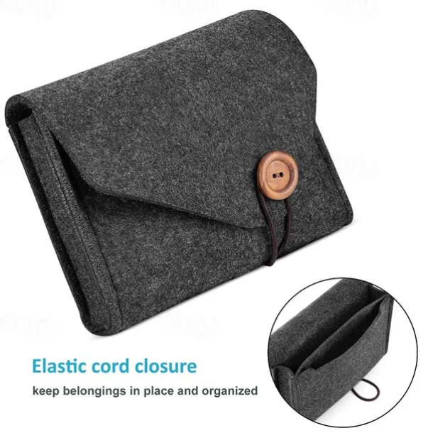 Macbook Power Adapter Case Storage Bag Felt Portable Electronics Accessories Organizer Pouch for MacBook Pro Air Laptop Power Supply Magic Mouse Charger Cable Hard Drive Power Bank