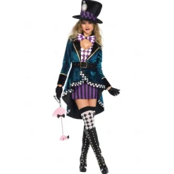 Mad Hatter Halloween Dress Cosplay Costume Alice in Wonderland Sexy Costume Adults' Women's Halloween Carnival World Book Day Performance Party Stage Easy Halloween Costumes Dress Up