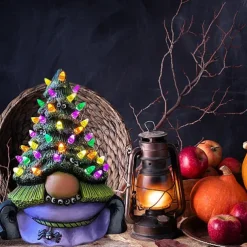 Magic Witch Gnome Tree Halloween Ghost Outdoor Light Festival Dress Up Skeleton Horror Hanging Glowing Halloween Party Decor