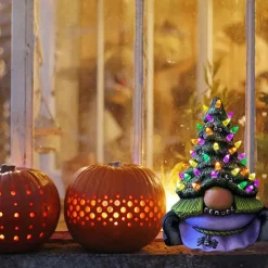 Magic Witch Gnome Tree Halloween Ghost Outdoor Light Festival Dress Up Skeleton Horror Hanging Glowing Halloween Party Decor