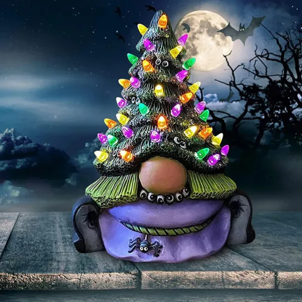 Magic Witch Gnome Tree Halloween Ghost Outdoor Light Festival Dress Up Skeleton Horror Hanging Glowing Halloween Party Decor