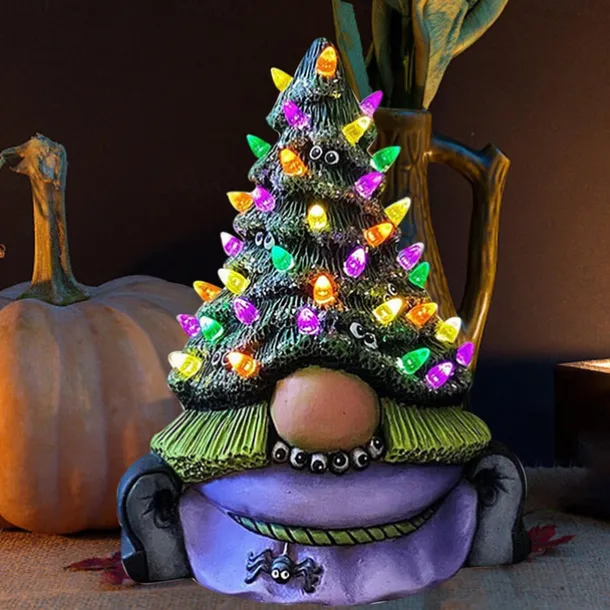Magic Witch Gnome Tree Halloween Ghost Outdoor Light Festival Dress Up Skeleton Horror Hanging Glowing Halloween Party Decor
