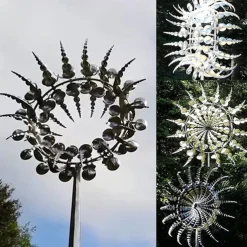 Magical Metal Garden Windmill,Kinetic Wind Spinners,Wind Sculpture for Yard 3D Outdoor Wind Kinetic Sculpture Move with The Wind - Metal Wind Spinners Suitable for Garden Terrace Lawn Yard