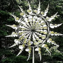 Magical Metal Garden Windmill,Kinetic Wind Spinners,Wind Sculpture for Yard 3D Outdoor Wind Kinetic Sculpture Move with The Wind - Metal Wind Spinners Suitable for Garden Terrace Lawn Yard