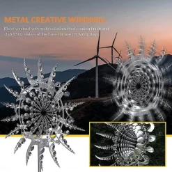 Magical Metal Garden Windmill,Kinetic Wind Spinners,Wind Sculpture for Yard 3D Outdoor Wind Kinetic Sculpture Move with The Wind - Metal Wind Spinners Suitable for Garden Terrace Lawn Yard