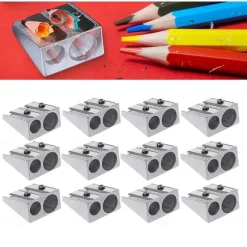 Magnesium Pencil Sharpener Survival, Hand Held Pencil Sharpener 2-Hole Pencil Sharpener Magnesium Alloy Wedge Profile
