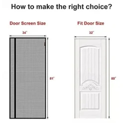 Magnetic Fly Insect Screen Door,Anti-Tearing Reinforced Fiberglass Insect Fly with Self Sealing Magnets,Anti Mosquito Fly Curtain Door Screens