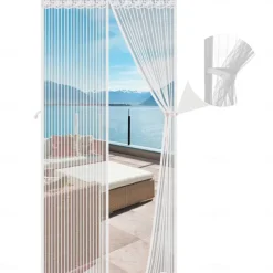 Magnetic Fly Screen Door, 90x210 cm, Insect Protection, Fly Curtain, Magnetic Door Curtains Against Flies Mosquito Velcro Mounting Door Mosquito Net for Balcony Door Patio Door Caravan
