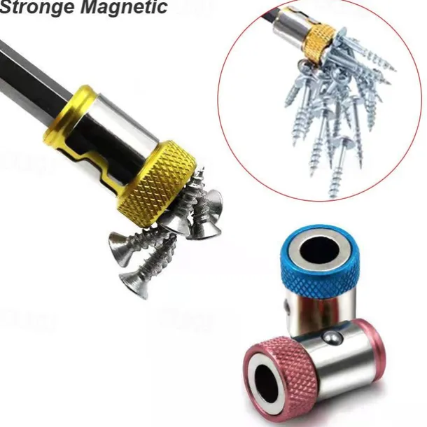 Magnetic Ring Cross Phillips Screwdriver Bit Holder 6.35mm 1/4 Universal Alloy Anti-corrosion Strong Magnetizer Power Hand Tool