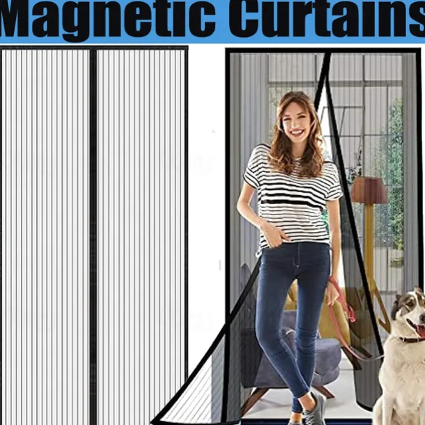 Magnetic Screen Door, Heavy Duty Door Screen Magnetic Closure Keep Bugs Out, Pet & Kid Friendly, Hands Free Door Screen