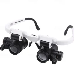 Magnifying Glasses 8X 15X 23X Magnifier LED Headband Glass Eye Magnifying Repair Tool Watchmaking Coin Stamp Currency Book Errors Jewelry Necklace Magnifier Glasses Beading Biology Loupe Microscope