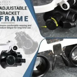 Magnifying Glasses 8X 15X 23X Magnifier LED Headband Glass Eye Magnifying Repair Tool Watchmaking Coin Stamp Currency Book Errors Jewelry Necklace Magnifier Glasses Beading Biology Loupe Microscope