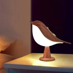 Magpie Night Light with Tri-color Touch Control Dimmable Cute Little Bird Night Light Rechargeable Aromatherapy Table Lamp for Bedroom Nursery Office Car Home Decor