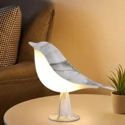 Magpie Night Light with Tri-color Touch Control Dimmable Cute Little Bird Night Light Rechargeable Aromatherapy Table Lamp for Bedroom Nursery Office Car Home Decor