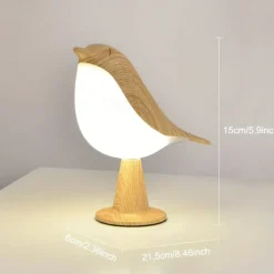 Magpie Night Light with Tri-color Touch Control Dimmable Cute Little Bird Night Light Rechargeable Aromatherapy Table Lamp for Bedroom Nursery Office Car Home Decor