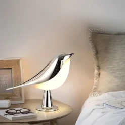 Magpie Night Light with Tri-color Touch Control Dimmable Cute Little Bird Night Light Rechargeable Aromatherapy Table Lamp for Bedroom Nursery Office Car Home Decor