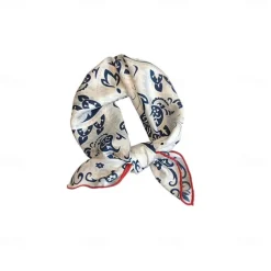 Male 100% Silk Square Scarf Outdoor Vacation Office White Red Scarf Floral